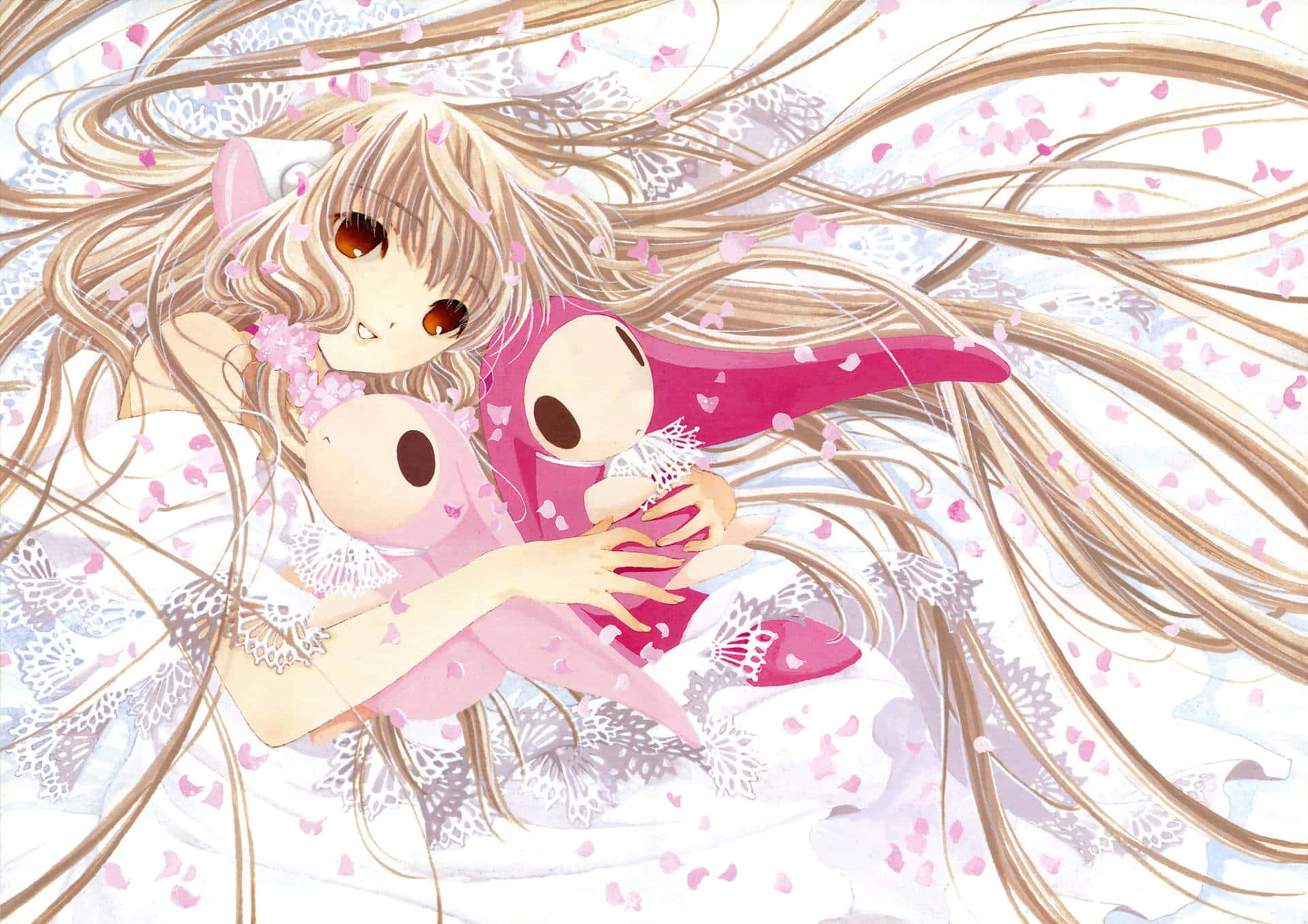 Chobits Freya Dengan Boneka Wallpaper