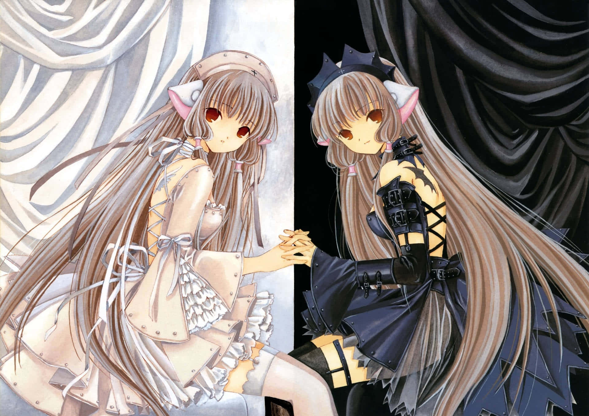 Karya Seni Freya Dan Chii Dari Chobits Wallpaper