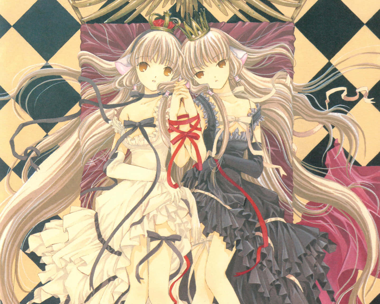 Freya Dan Chii Dari Chobits Dalam Keanggunan Kerajaan Wallpaper