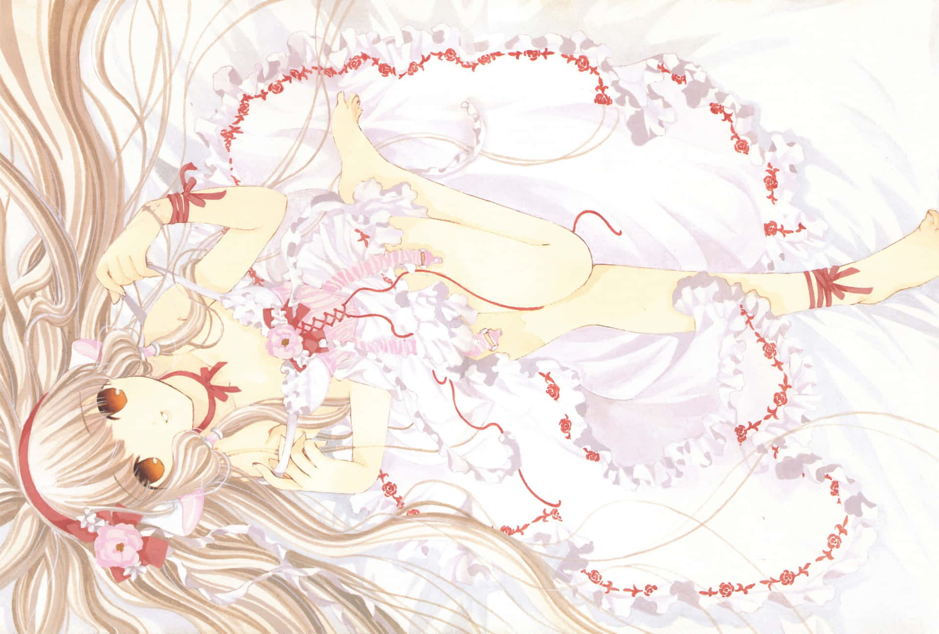 A loving embrace between two Chobits