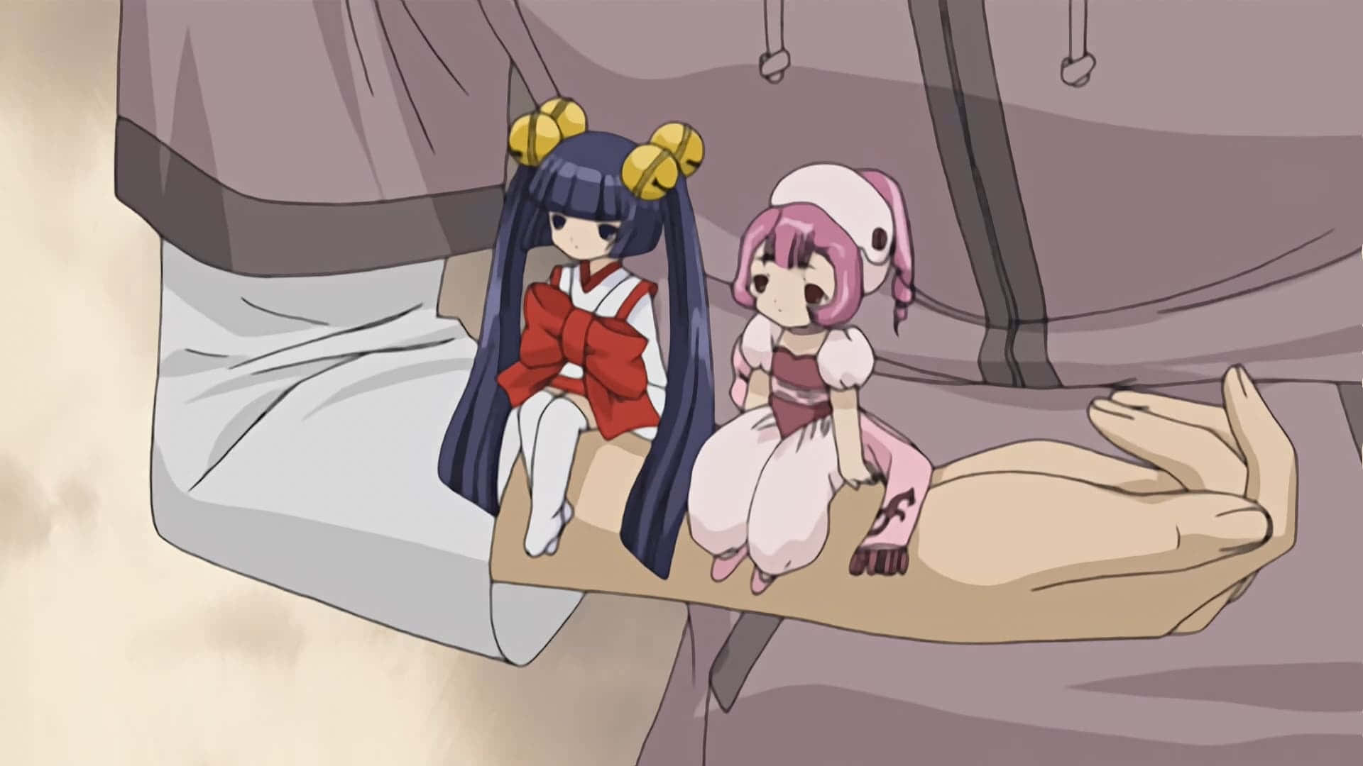 Chobits Sumomo Dan Kotoko Di Tempat Tidur Wallpaper