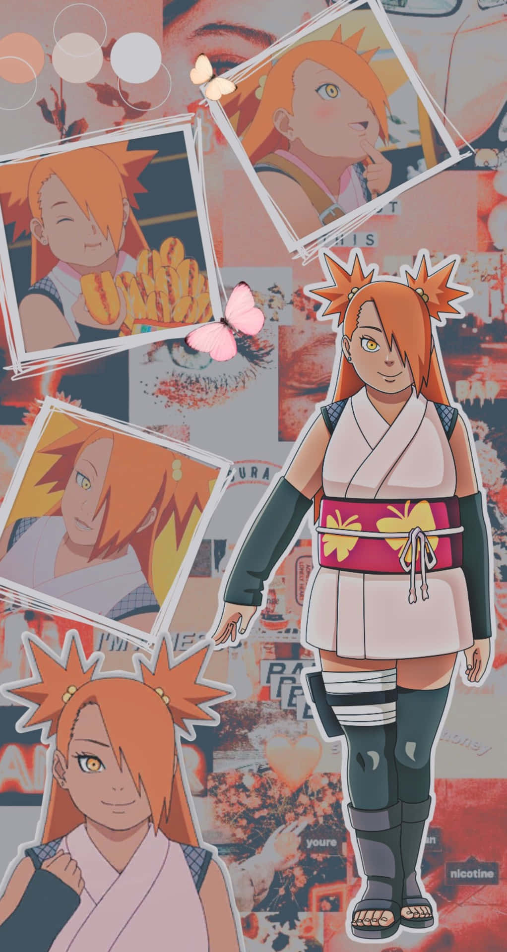 Chocho Akimichi showcasing her fierce ninja skills Wallpaper