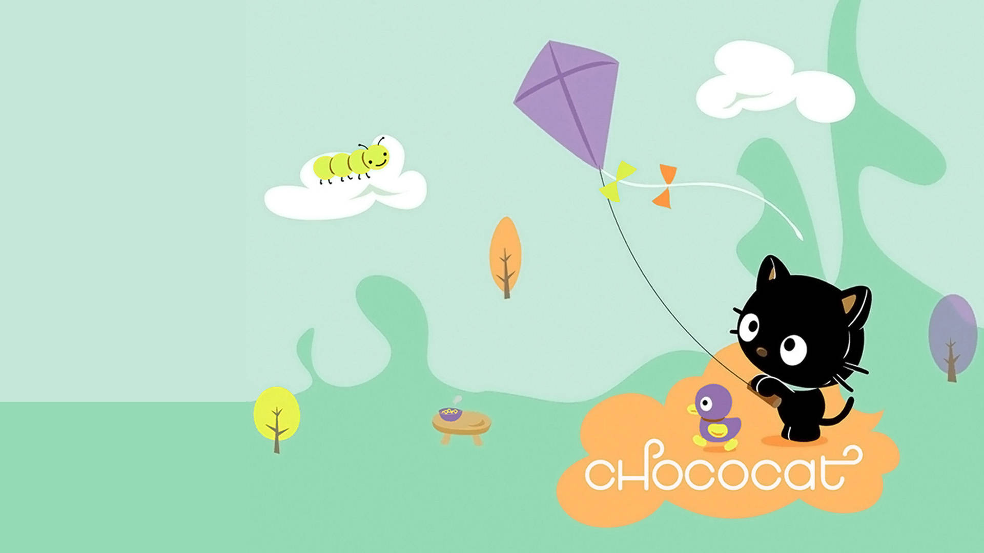 Chococat Purple Kite Wallpaper