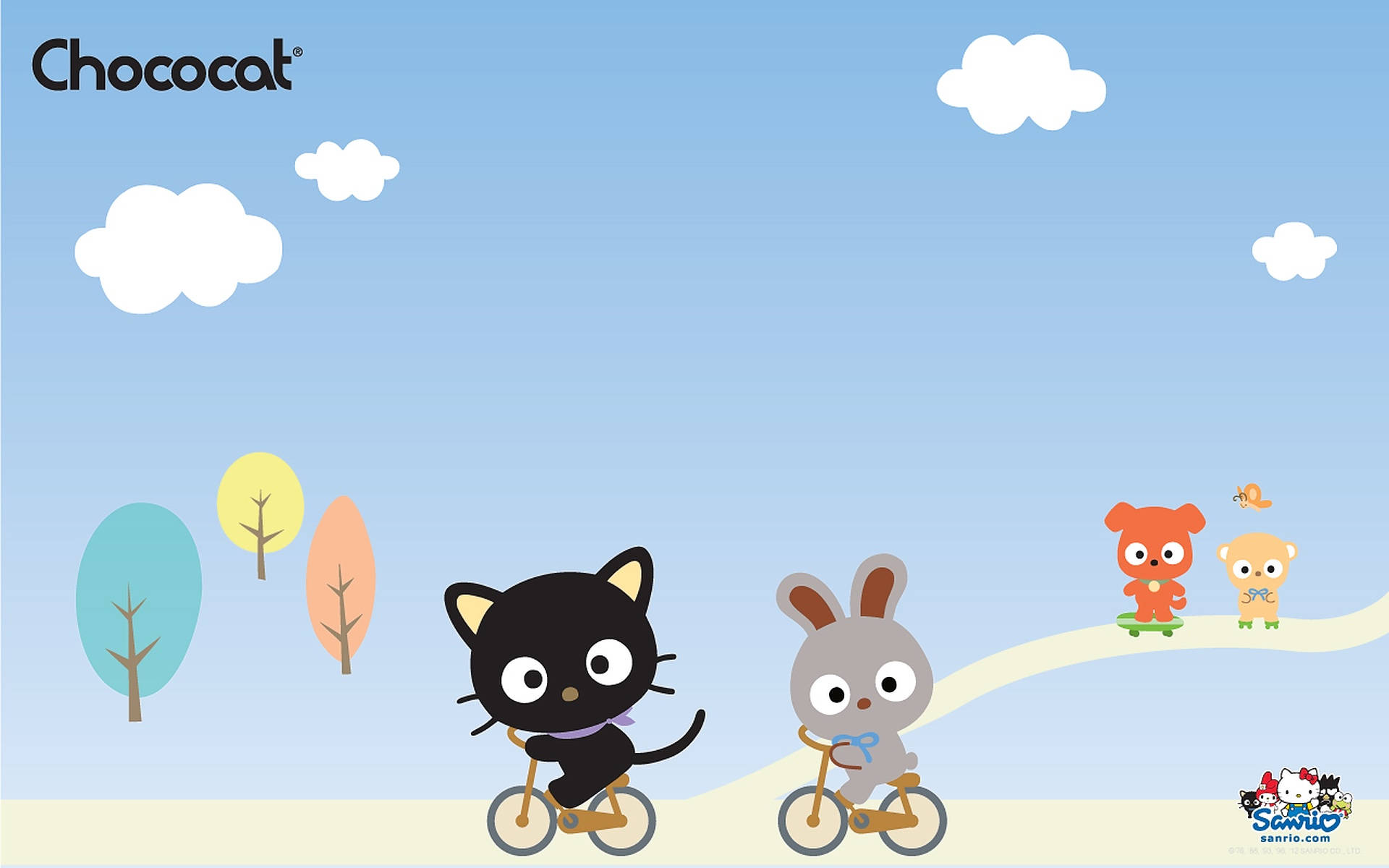 Chococat Riding Bike Wallpaper