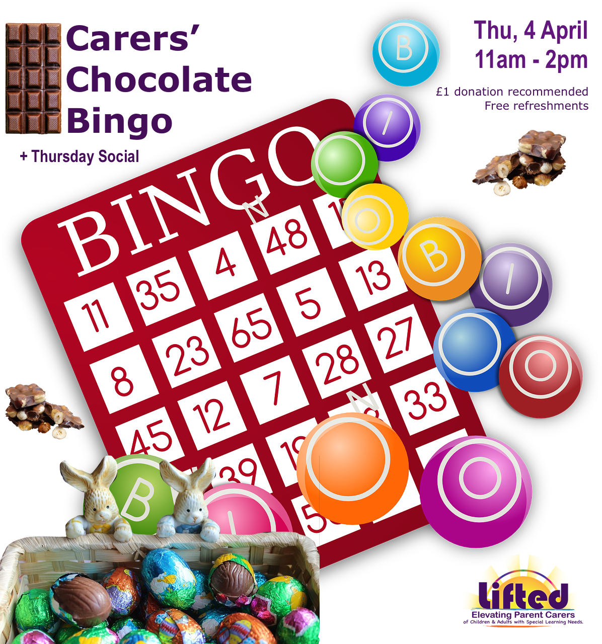 Chocolate Bingo Event Poster PNG