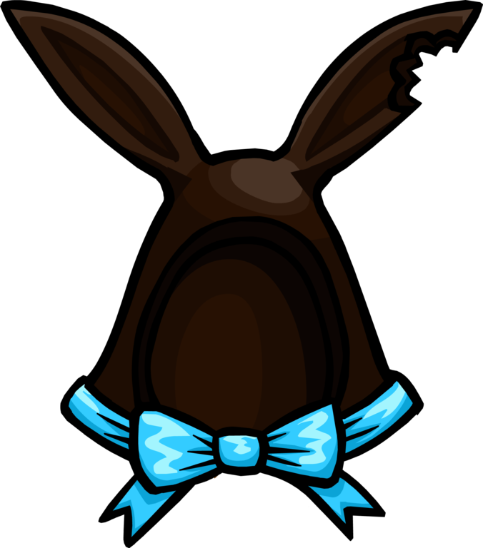 Chocolate Bunny Blue Bow Illustration PNG