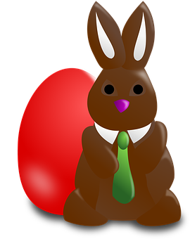 Chocolate Bunnyand Easter Egg PNG
