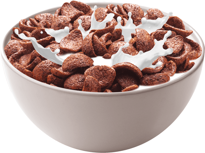 Chocolate Cereal With Milk Splash PNG