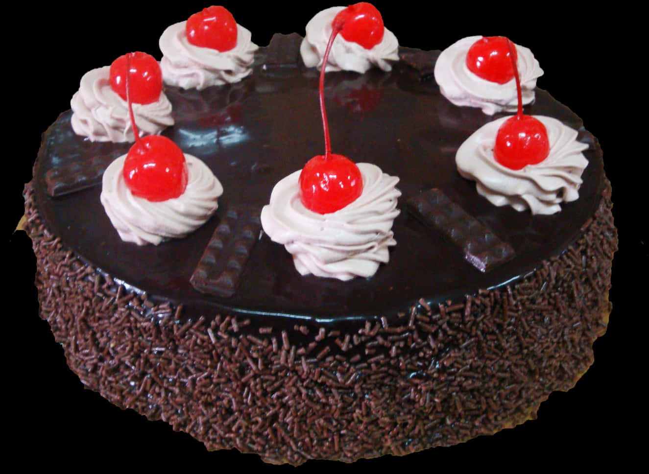 Chocolate Cherry Cake Delicious Treat PNG