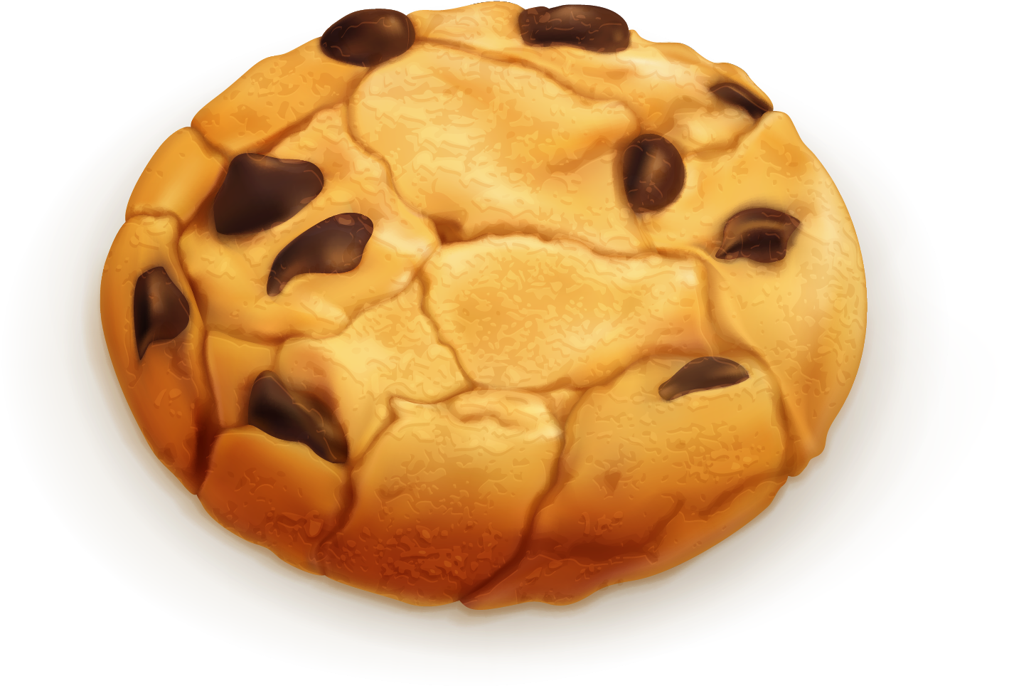 Chocolate Chip Cookie On Plate PNG