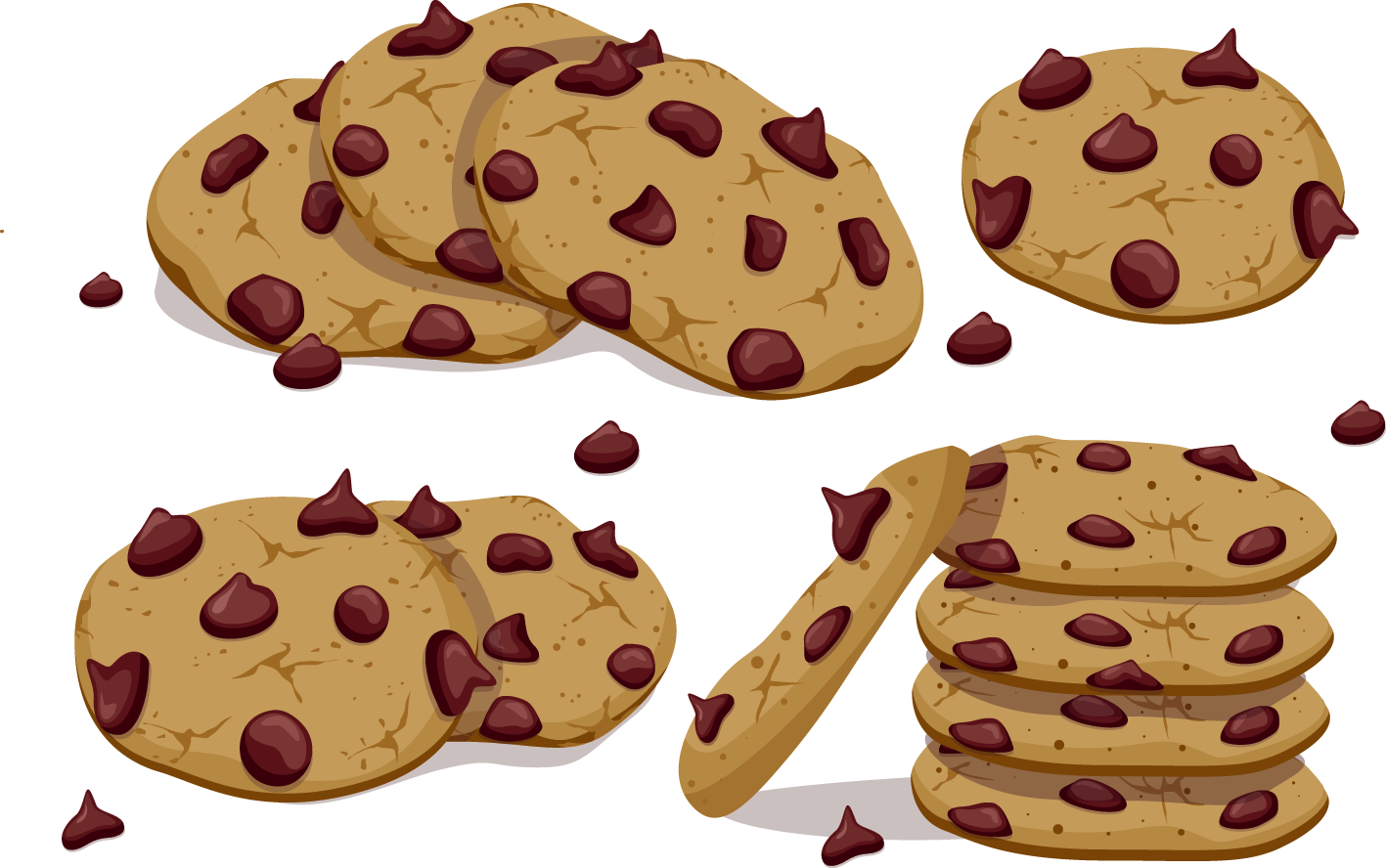 Chocolate Chip Cookies Illustration PNG