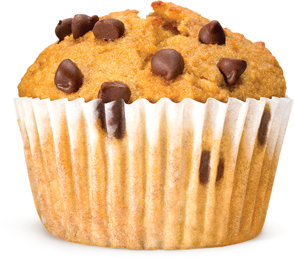 Chocolate Chip Muffin Top View PNG