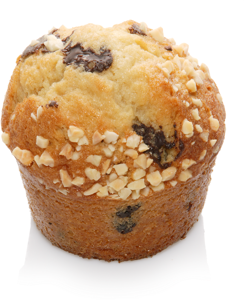 Chocolate Chip Nut Muffin Isolated PNG