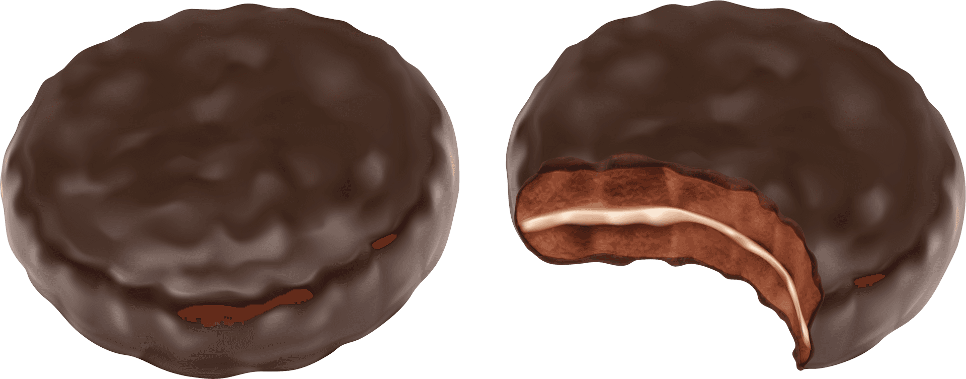 Chocolate Covered Cream Filled Biscuit PNG