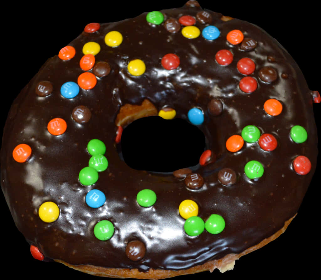 Chocolate Covered Donutwith Candies PNG