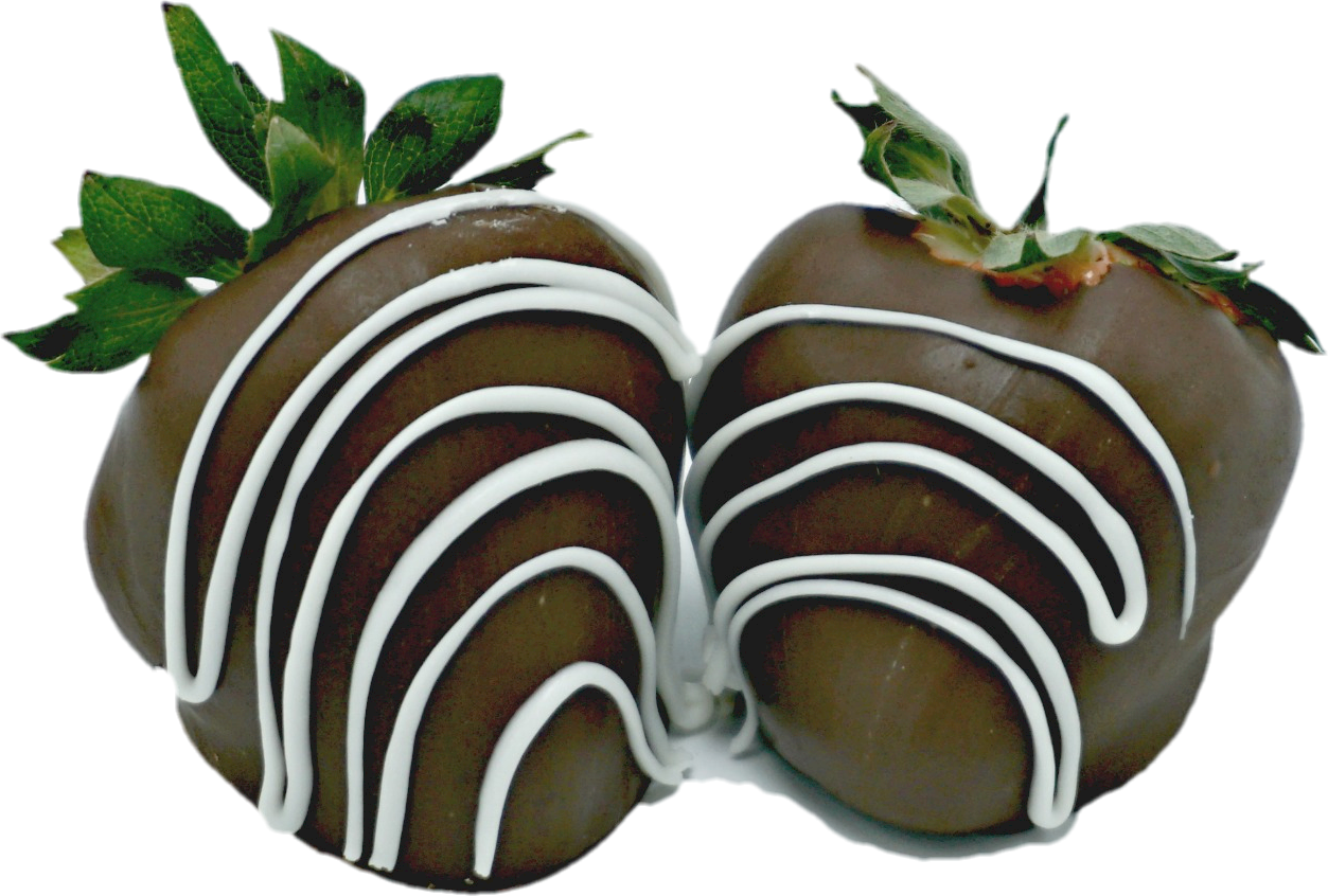 Chocolate Covered Strawberrieswith White Drizzle PNG