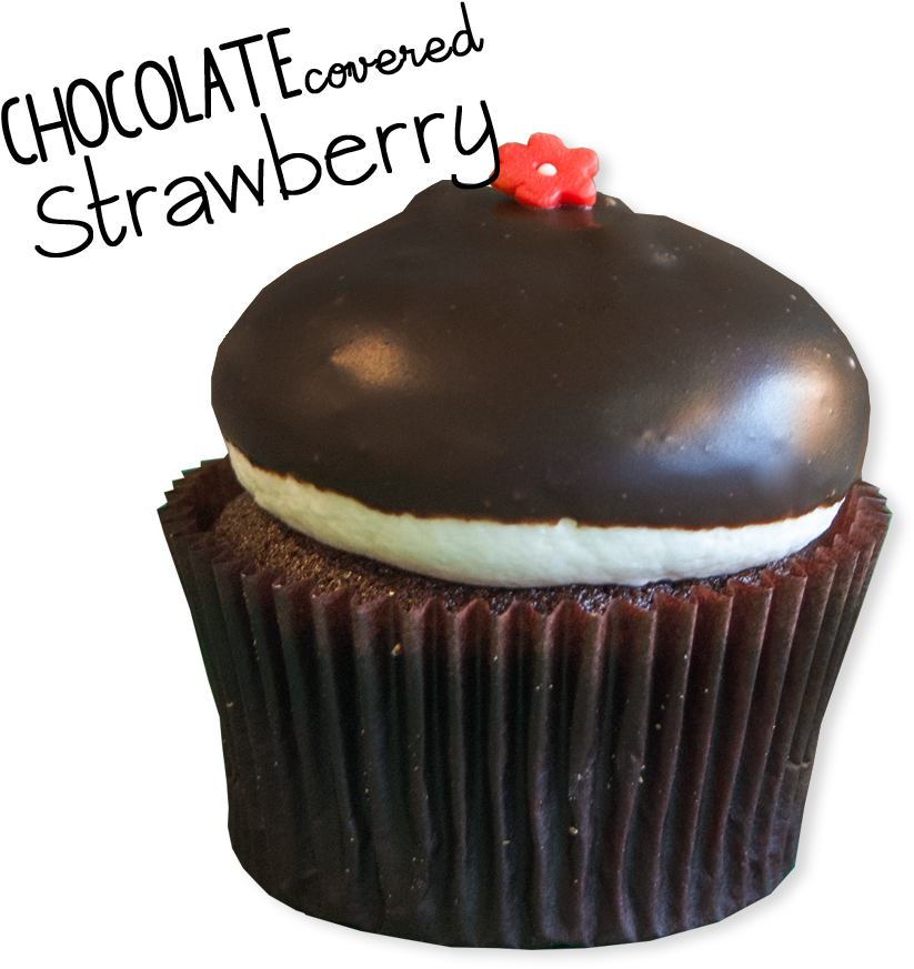 Chocolate Covered Strawberry Cupcake Dessert PNG