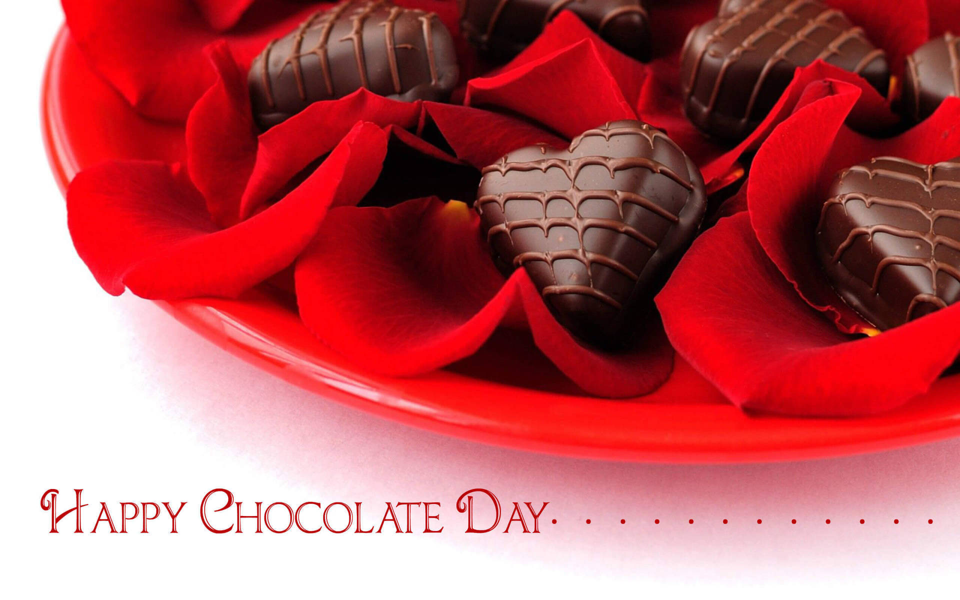Deliziandosinella Dolcezza Dell'amore - Cioccolatini A Forma Di Cuore Per Il Giorno Del Cioccolato. Sfondo