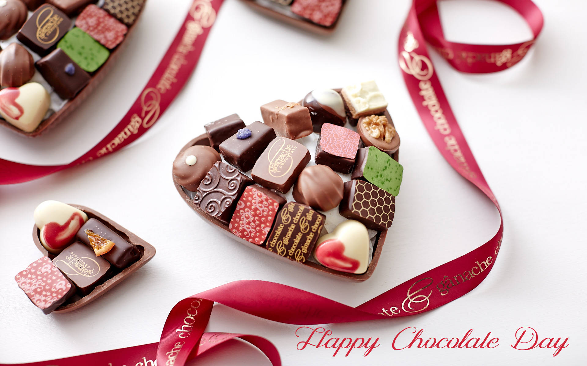 Chocolate Day Red Ribbon  Wallpaper