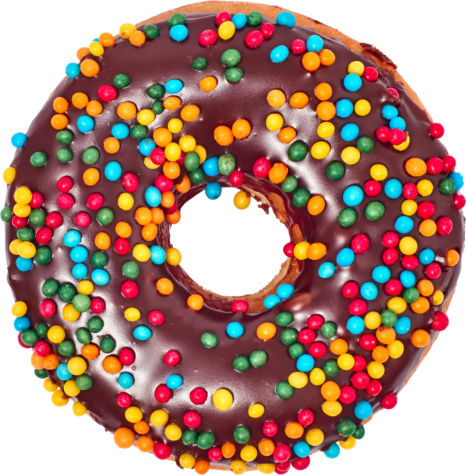 Chocolate Doughnutwith Rainbow Sprinkles.png PNG