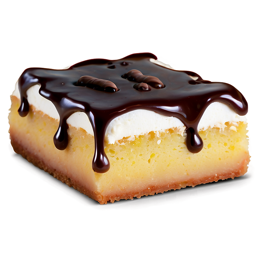 Chocolate Drizzled Twinkie Slice PNG