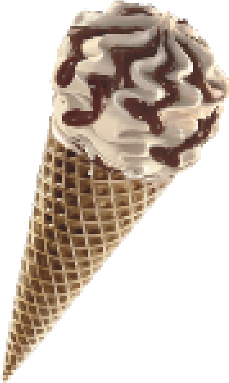 Chocolate Drizzled Vanilla Ice Cream Cone PNG