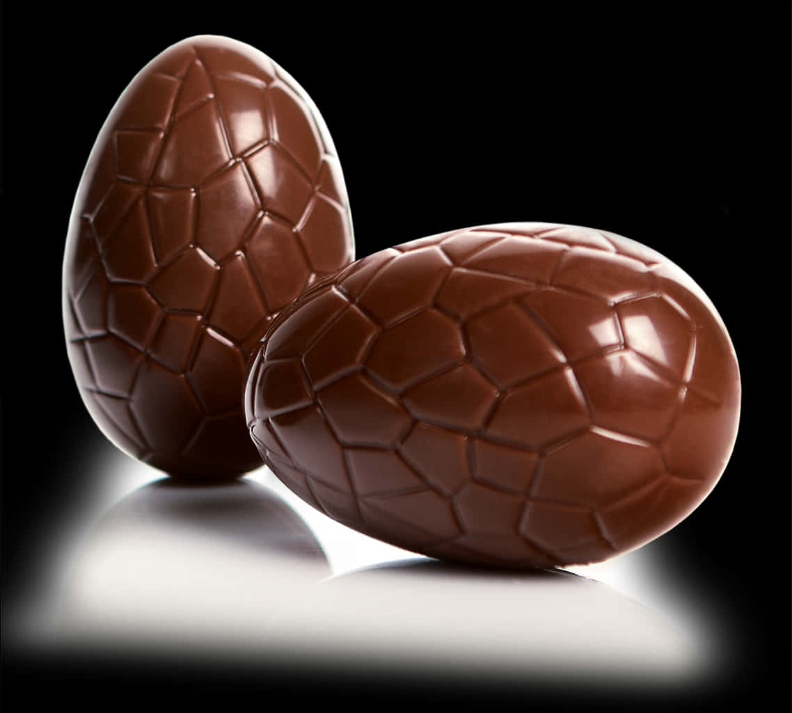 Chocolate Easter Eggs Elegant Background PNG