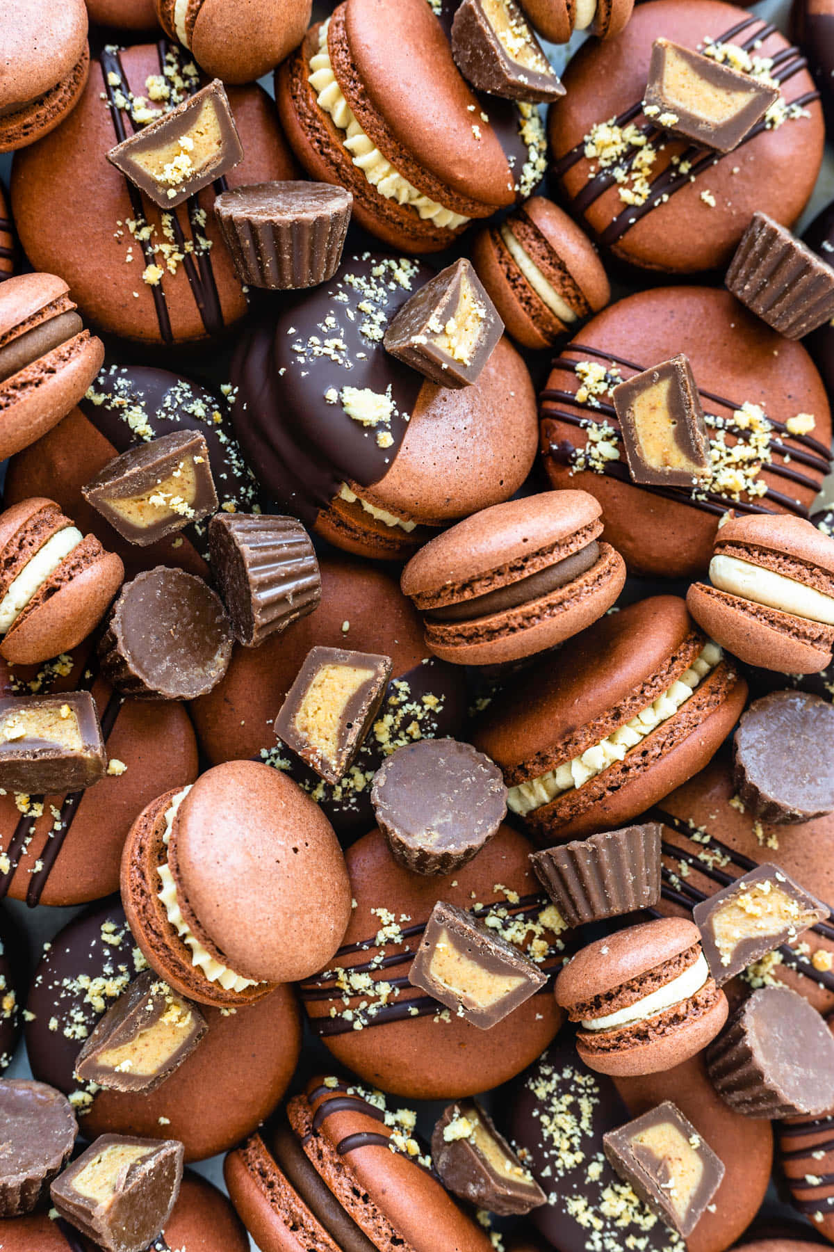 Chocolate French Macaron With Chocolate Buttercup Wallpaper