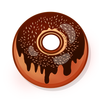 Chocolate Glazed Donut Illustration PNG
