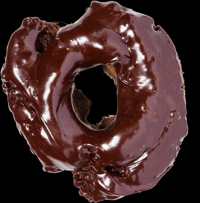 Chocolate Glazed Donut Top View PNG