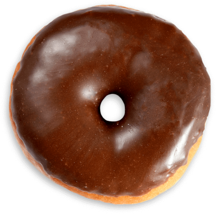 Chocolate Glazed Doughnut Top View.png PNG