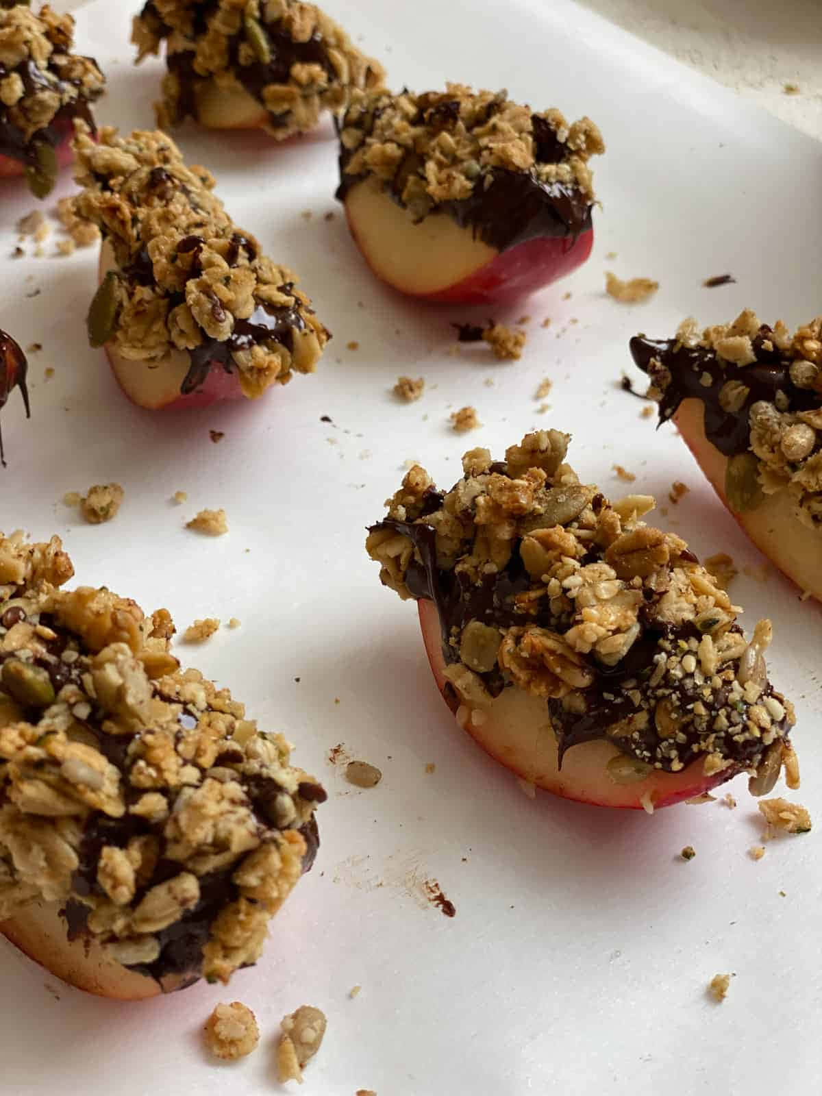 Download Chocolate Granola Apple Bites Wallpaper | Wallpapers.com