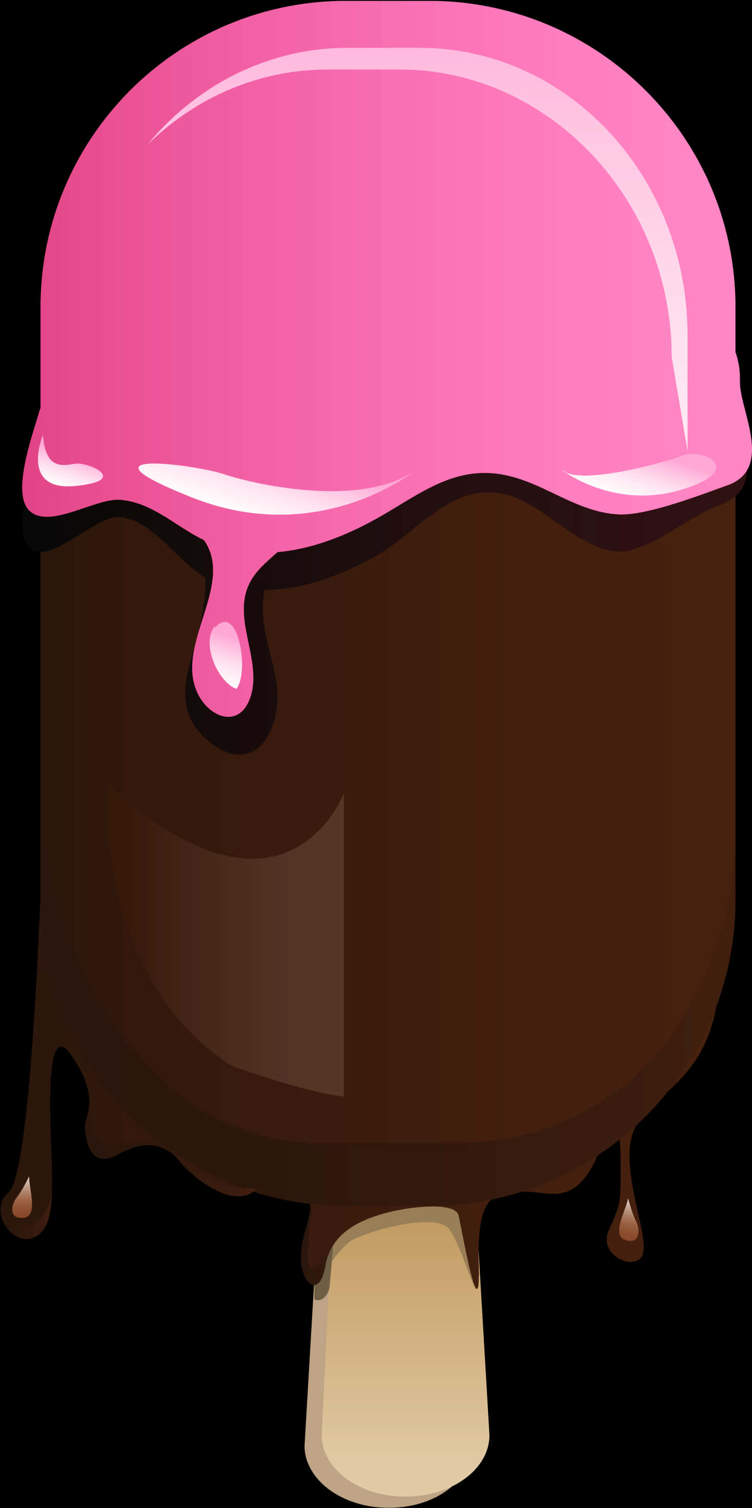 Chocolate Ice Cream Barwith Pink Topping Clipart PNG