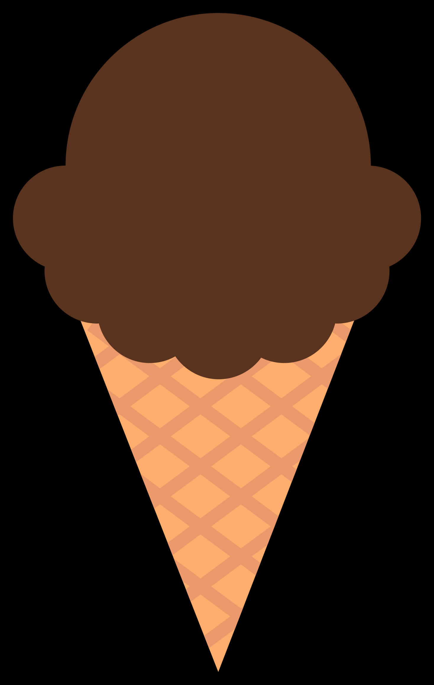 Chocolate Ice Cream Cone Clipart PNG