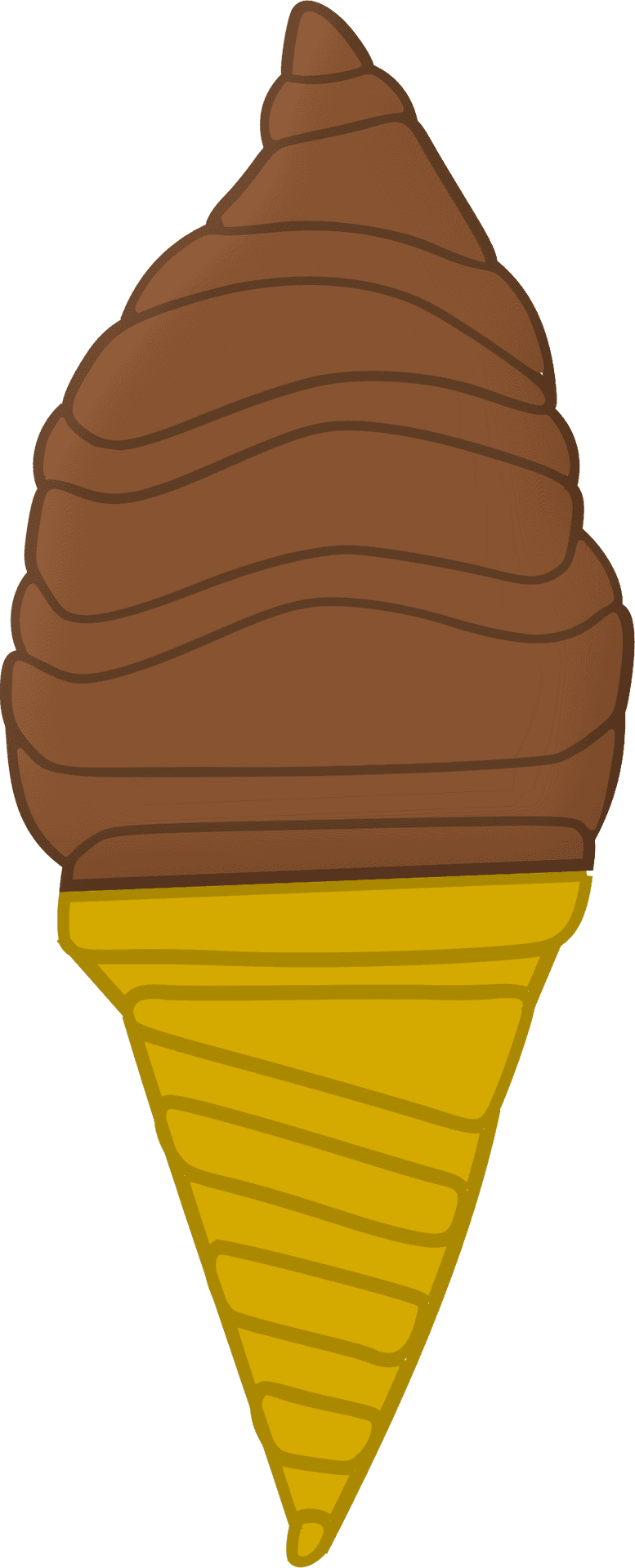 Chocolate Ice Cream Cone Illustration PNG