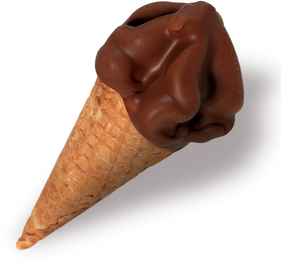 Chocolate Ice Cream Cone Melting PNG