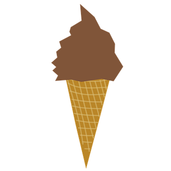 Chocolate Ice Cream Cone Summer Treat PNG