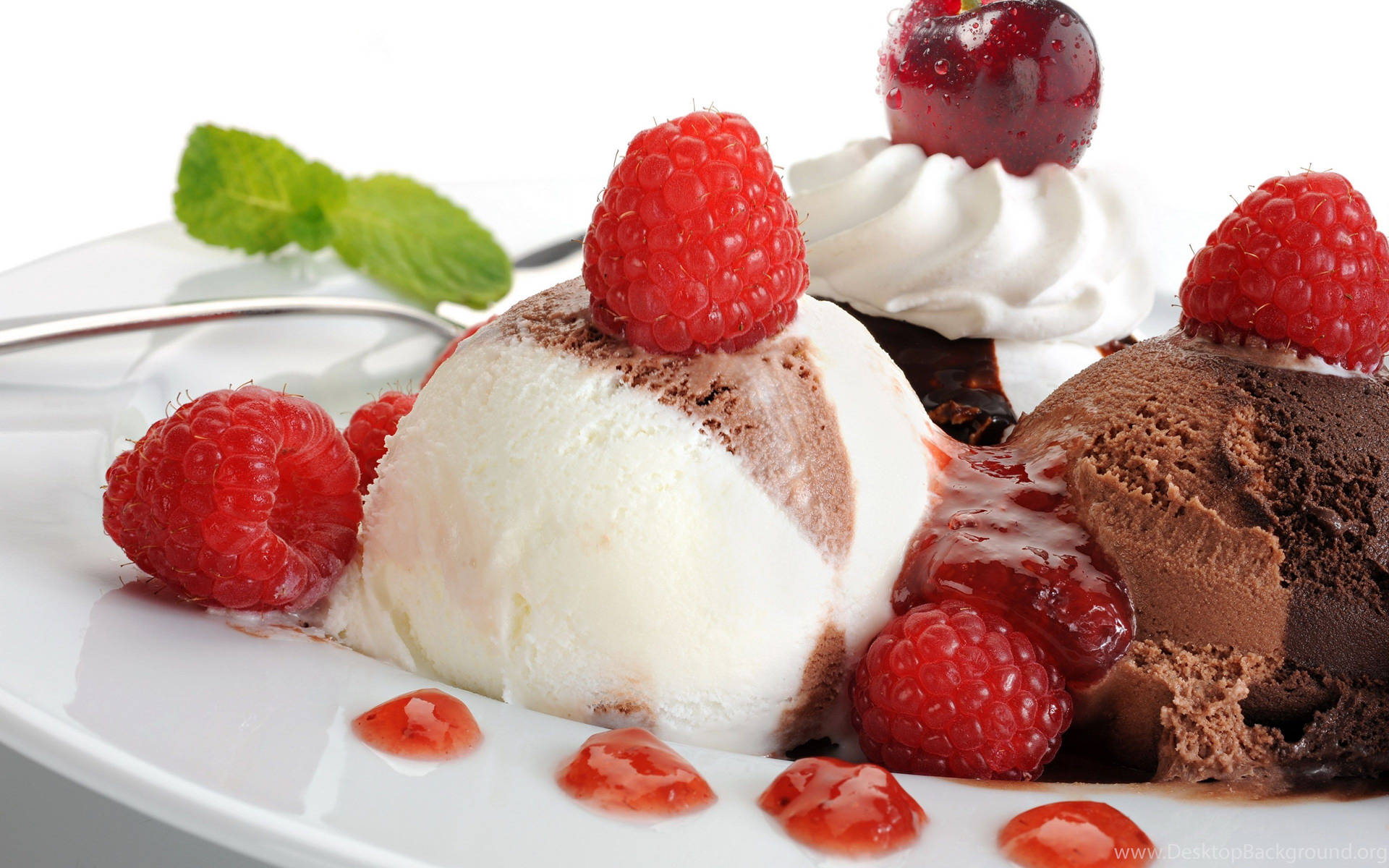 Chocolate Ice Cream Desserts Wallpaper