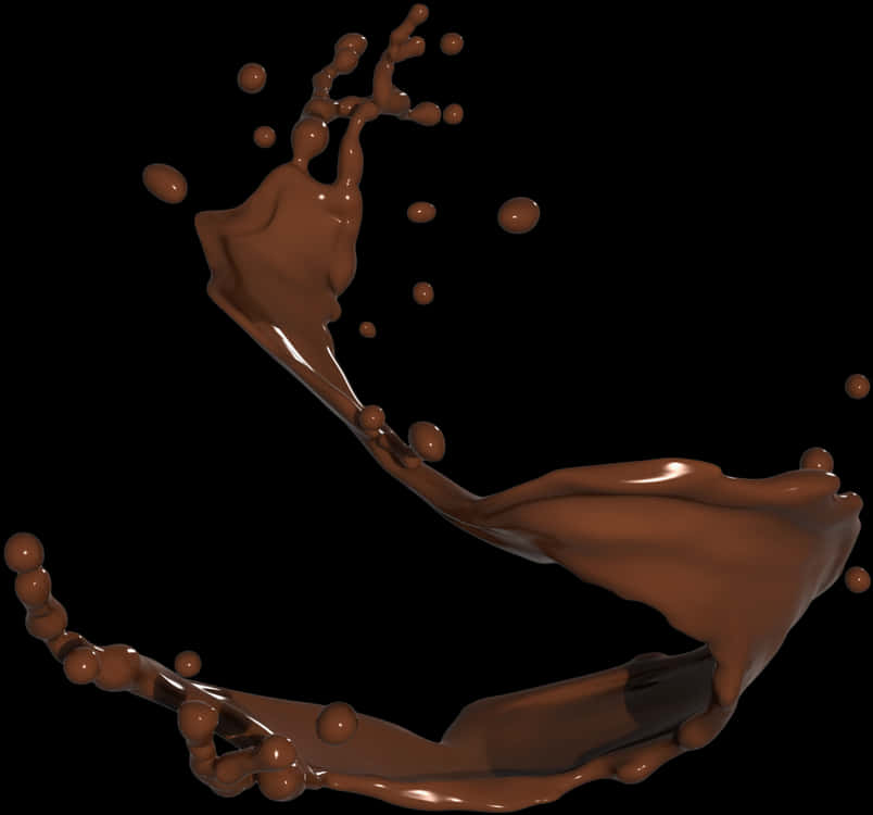 Chocolate Milk Splash Dark Background PNG