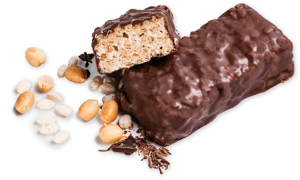 Chocolate Protein Barwith Nutsand Puffed Rice PNG