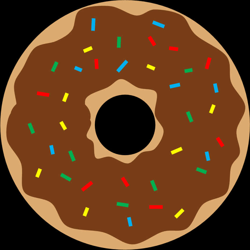 Chocolate Sprinkled Donut Illustration PNG