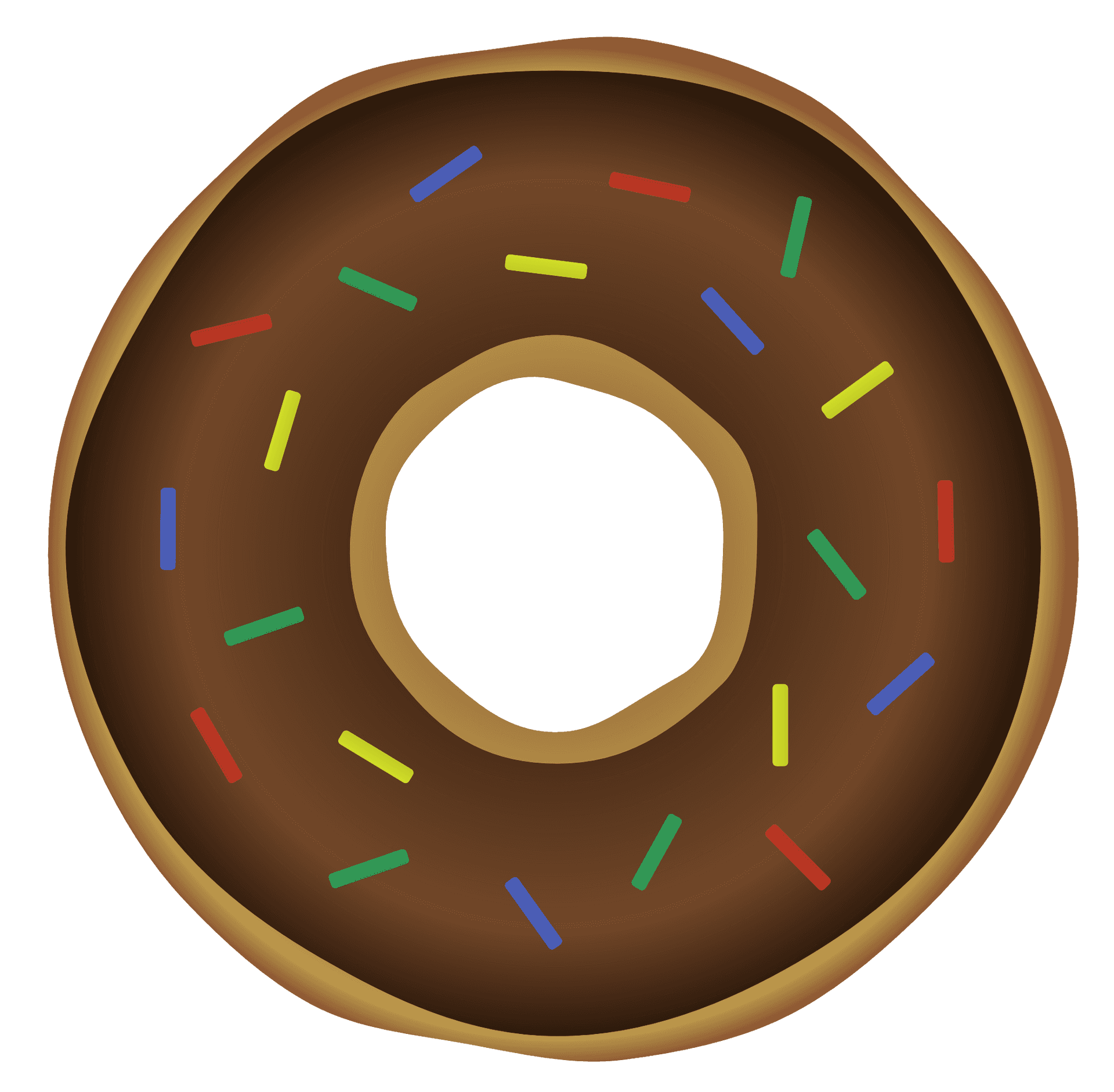 Chocolate Sprinkled Donut Illustration PNG