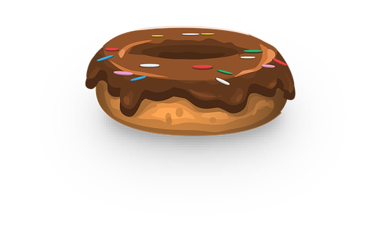Chocolate Sprinkled Donut Illustration PNG