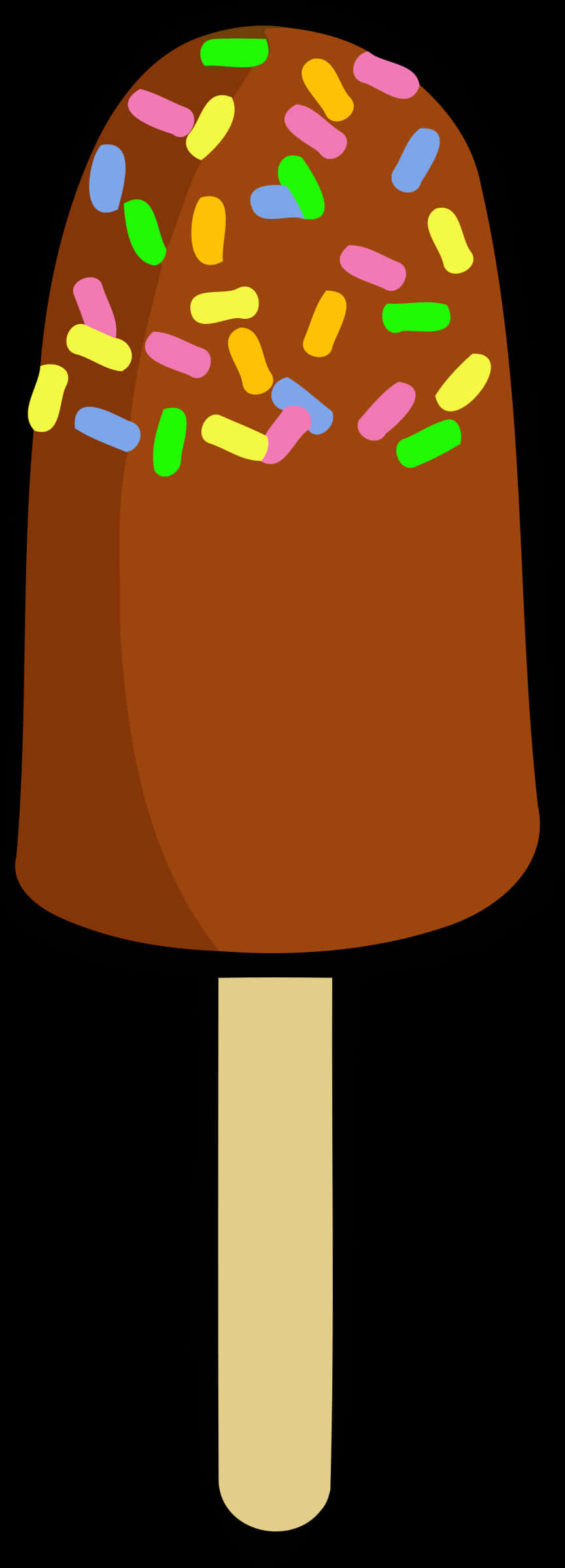 Chocolate Sprinkled Ice Cream Popsicle Clipart PNG