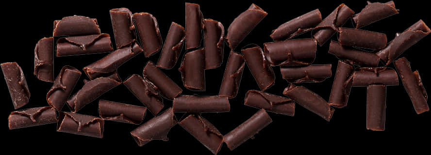 Chocolate Sprinkles Scattered Black Background PNG
