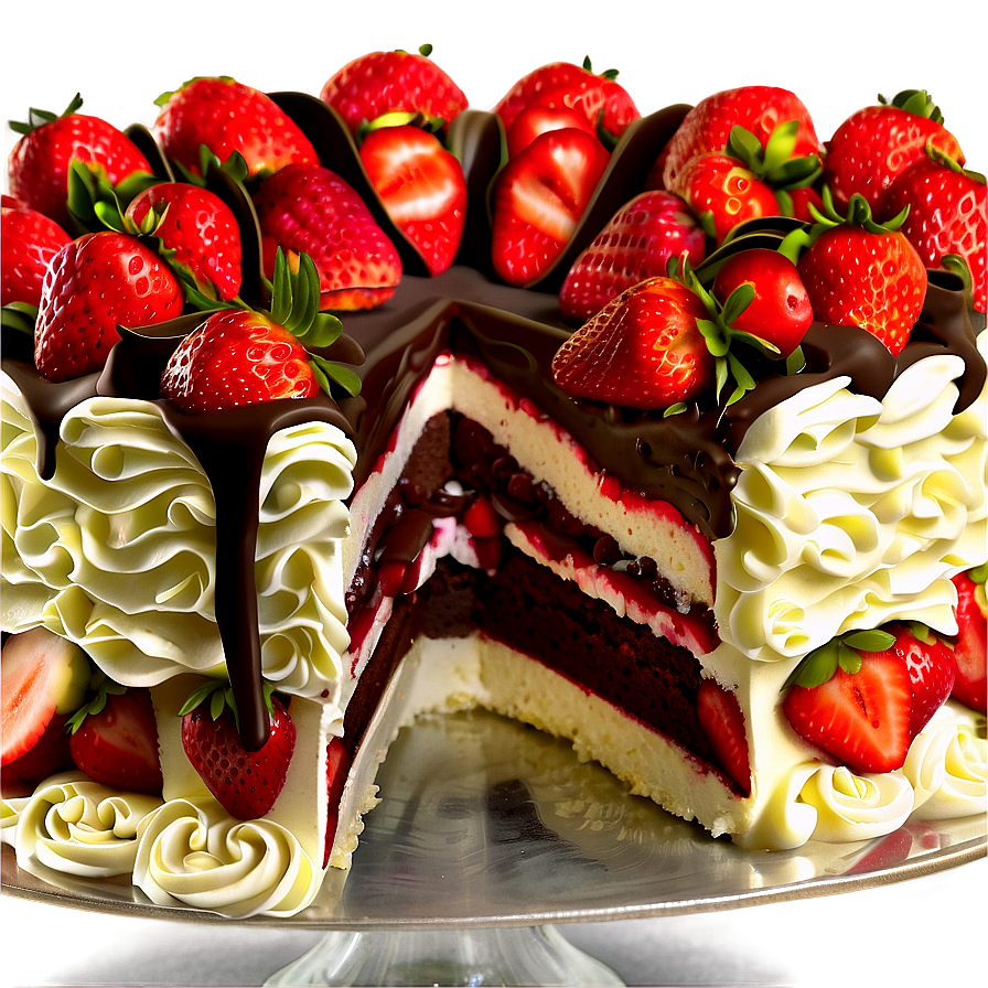 Chocolate Strawberry Cake Png 06212024 PNG