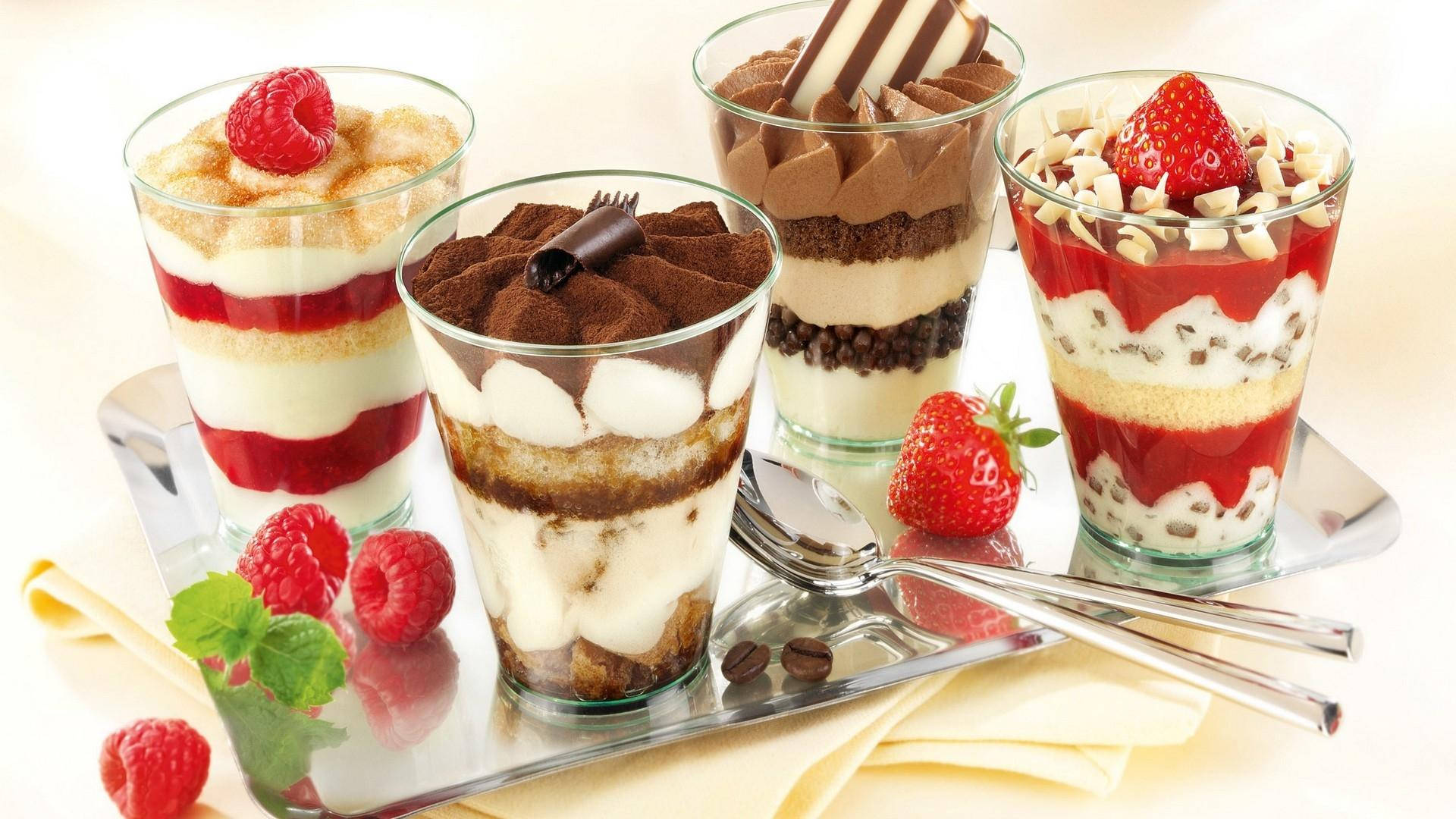 Schokoladenerdbeer-pudding-dessert Wallpaper