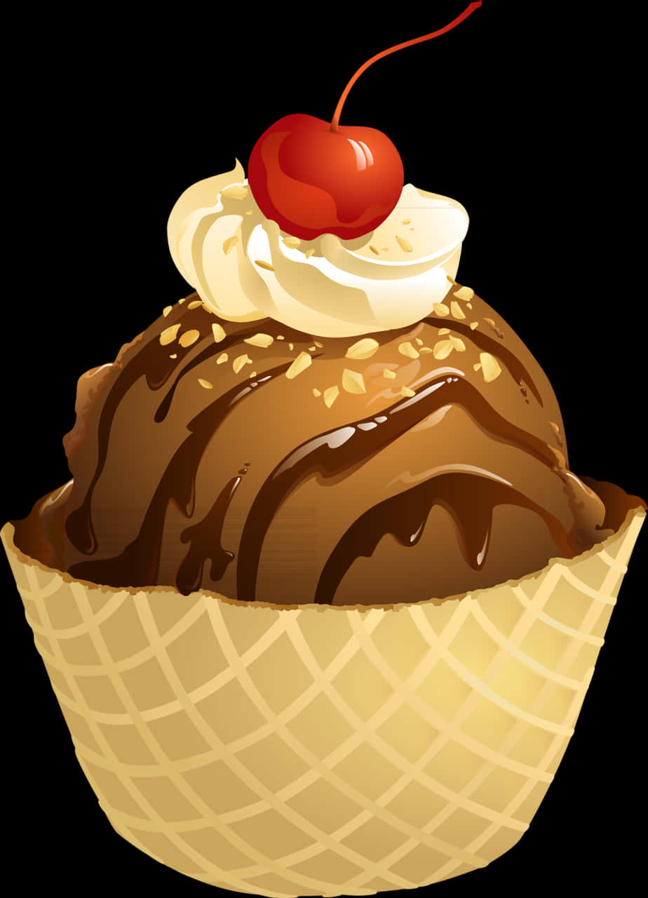 Chocolate Sundae Ice Cream Clipart PNG