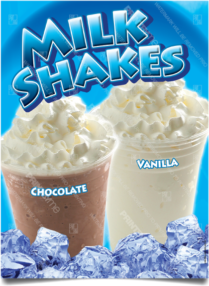 Chocolate Vanilla Milkshakes Ice Cold Advertisement PNG