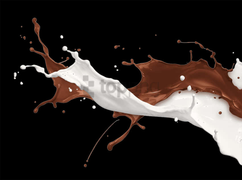 Chocolateand Milk Splash Dynamic Contrast PNG